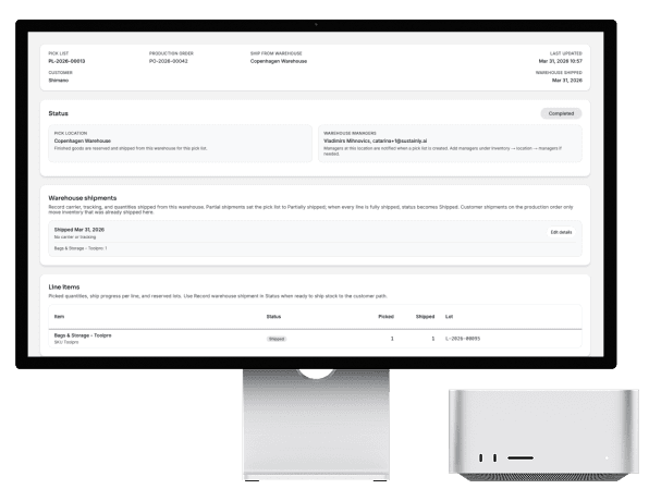 Production tied to current BOMs and revisions